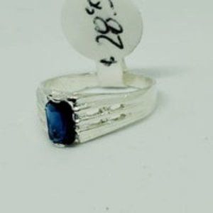 Real .925 Sterling Silver Blue Ring